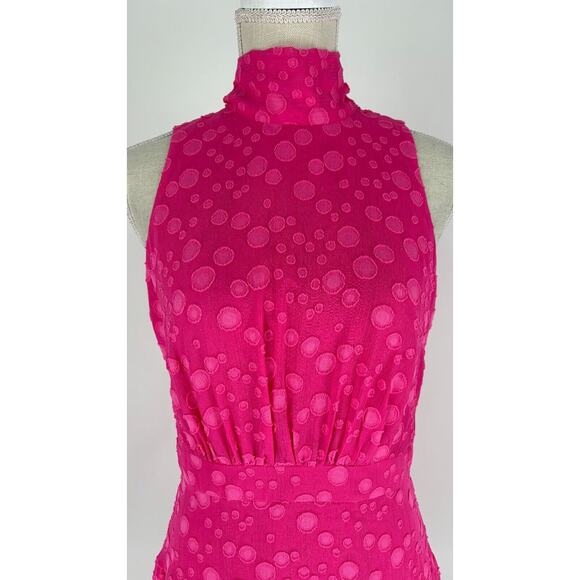 Eliza J Womens Pink Polka Dot Sleeveless Mini Dress Tiered Side Zip Size 6 - Picture 4 of 12